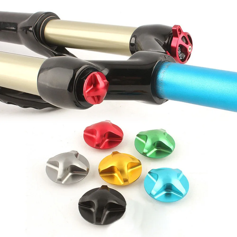 

Bicycle Fork Cover Front Gas Shoulder Cap Aluminum Alloy Nozzle Anti Corrosion Anti-rust Cycling Protector Bike Cycling Parts