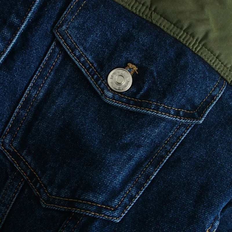 Ladies Lapel Long-sleeved Oversized Coat Street Stitching Clothing Winter Patchwork Coat Retro Split Denim Coat 2023 New
