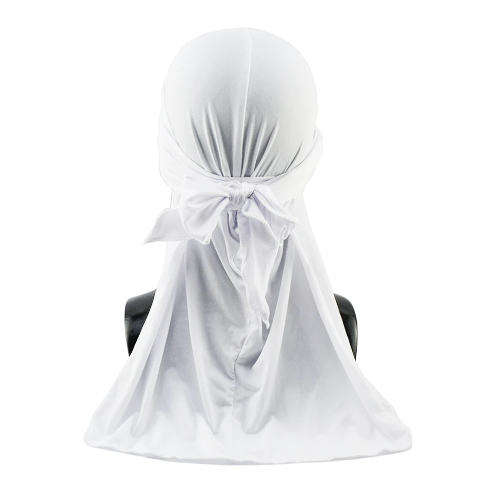 Фото Роскошная летняя охлаждающая головная повязка из спандекса Durag в стиле унисекс с длинным хвостом №3
