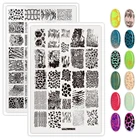 1 шт. прямоугольные пластины для стемпинга ногтей змеиная кожа животные леопардовая живопись трафареты для дизайна ногтей маникюрный шаблон инструменты для стемпинга ногтей