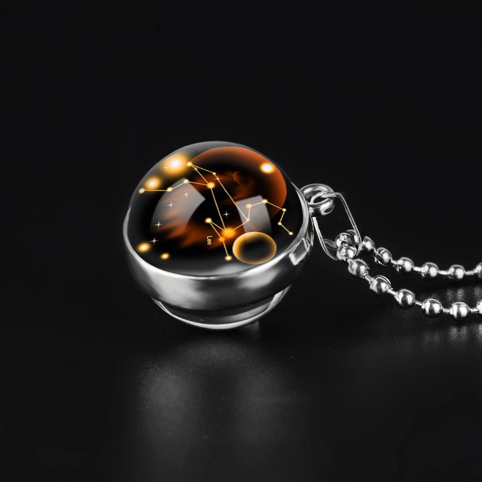 

New Design Double Sided Necklace 12 Constellations Art Pendant Dome Glass Necklaces DIY Handmade Jewelry Drop Shipping