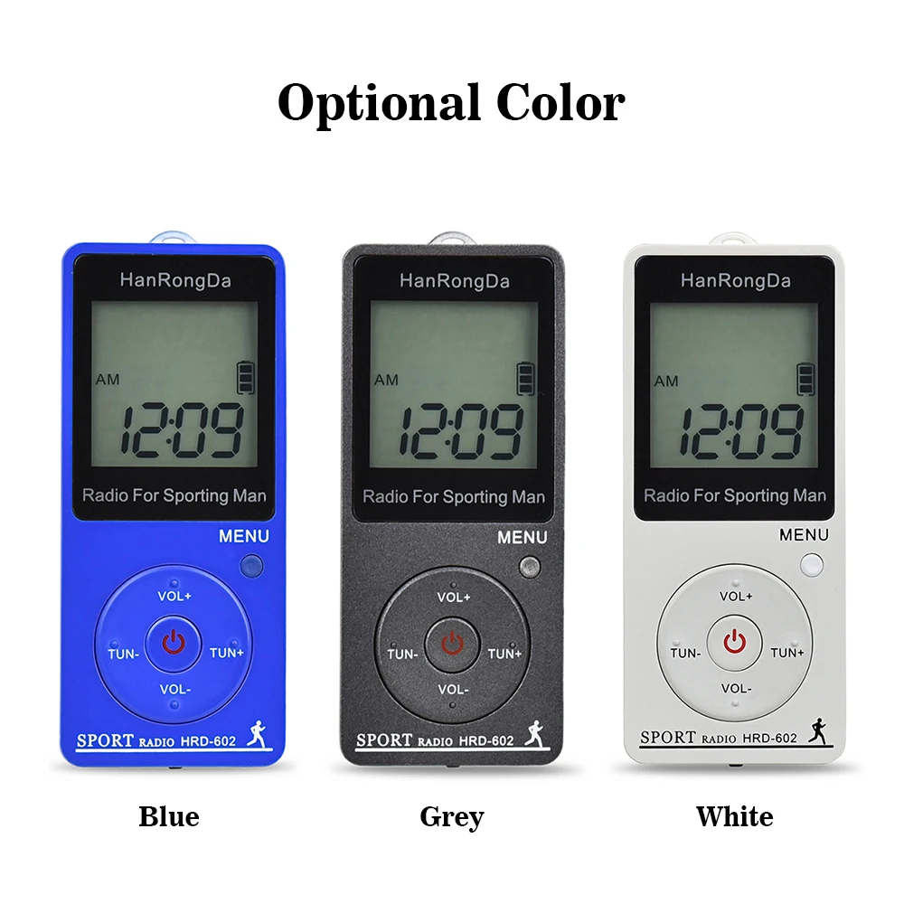 

Intelligent New Radio FM/AM Radio Portable Radio Receiver LCD Display Lock Button Pocket Radio with Earphone Sports Pedometer