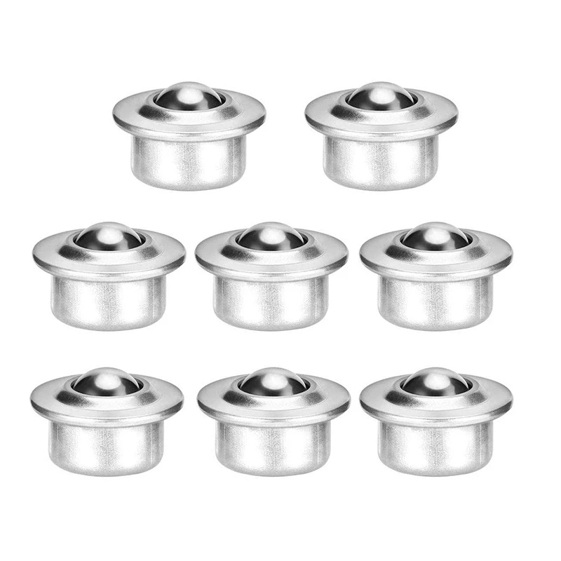

8PCS Stainless Steel Ball Transfer Bearing Casters Universal Base Conveyor Roller Ball