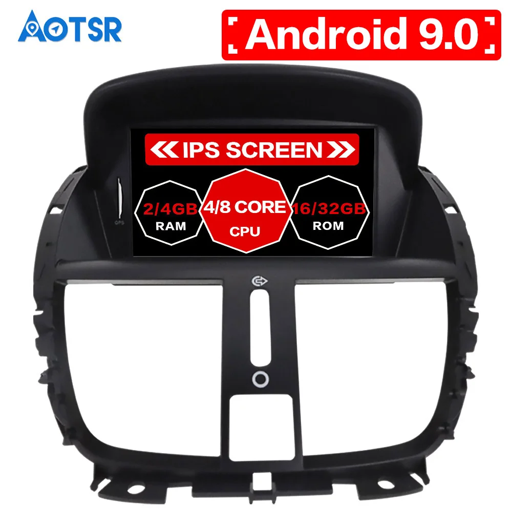 AOTSR Android 9 0 восемь ядер PX5 автомобильный dvd-плеер для PEUGEOT 207 207CC 2008-2014 Автомобильный