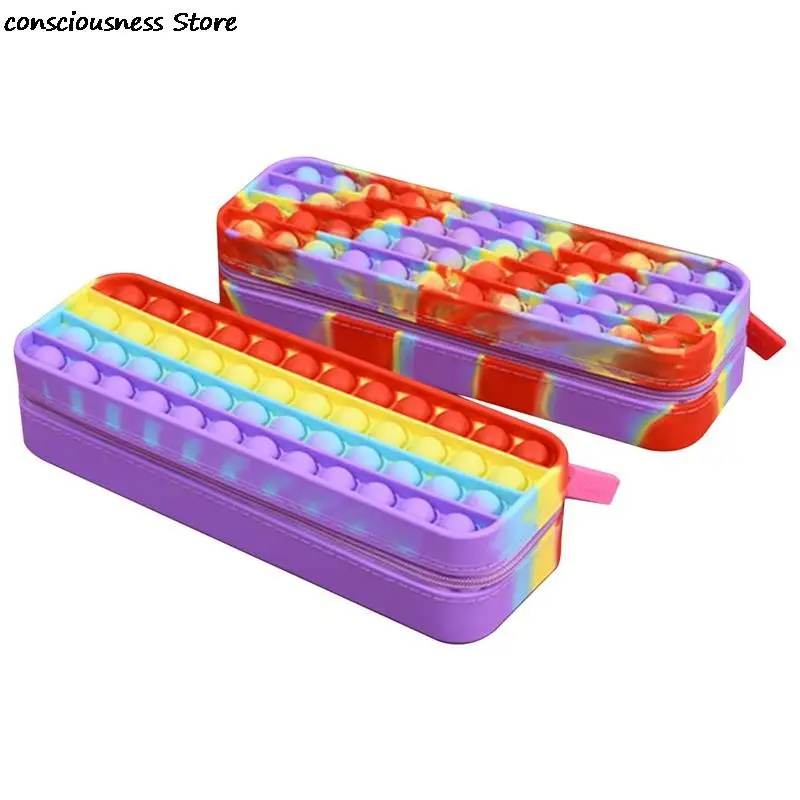 

Креативный Чехол-карандаш на молнии для школьников, новые Пузырьковые игрушки-антистресс для детей, канцелярские принадлежности, подарок