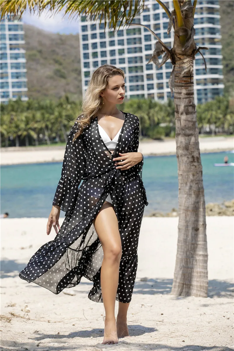 Пляжное платье покрывающее купальник размера плюс накидка на Женская Летняя