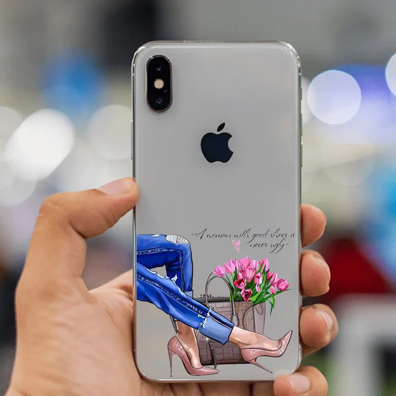 TPU VOGUE queen Princess женский силиконовый чехол для телефона boss coffee из ТПУ для iphone 11 11Pro 5C 6 6S 7 8 Plus 5s 5 SE X XR XS Max - Цвет: TPU