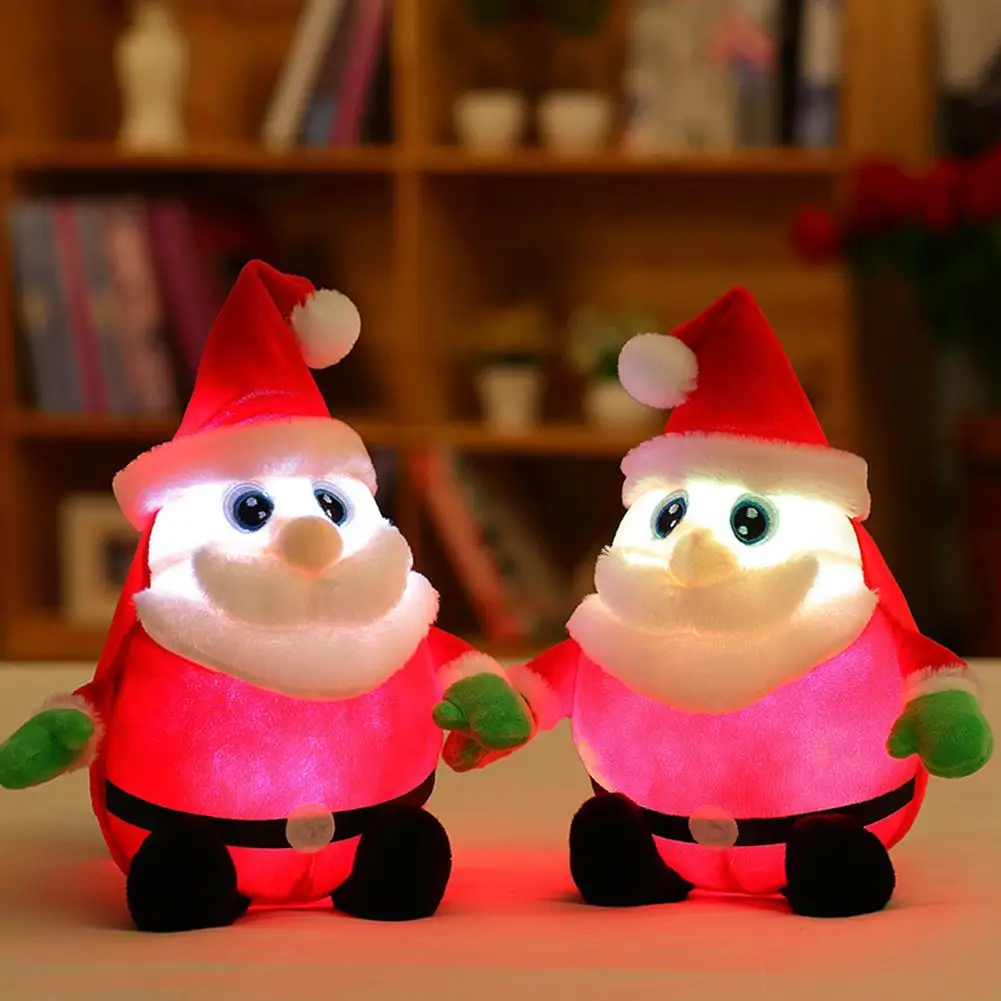 

2021 Cartoon Santa Claus Sing Plush Toy Stuffed Elk Snowman Animal Doll Christmas Gifts For Children Home Decoration With Light