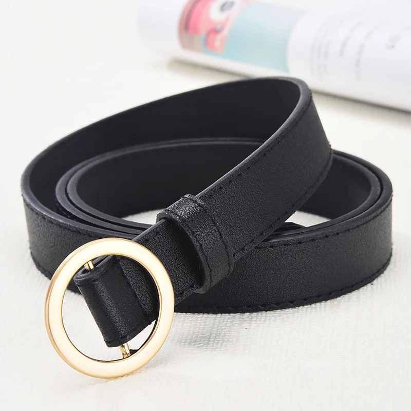 

2020 New Designer Woman Black Brown Thin Skinny Wasit Belt Female Streetwear Pu Leather Waistband Belts For Women Jeans Cinturon