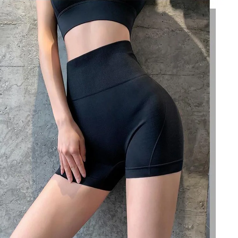 Спортивные бесшовные шорты женские безопасные короткие штаны с высокой талией