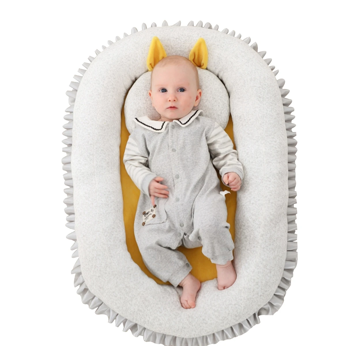 Детская кроватка люлька портативная для сна мягкий дышащий матрас