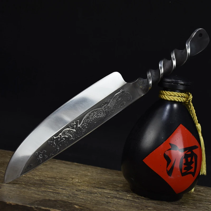 

Новейший 7,5 дюймовый ручной работы нож викинга 7Cr17MoV Высокоуглеродистая сталь вены дракона охотничий полезный Мясницкий кухонный нож сталь...