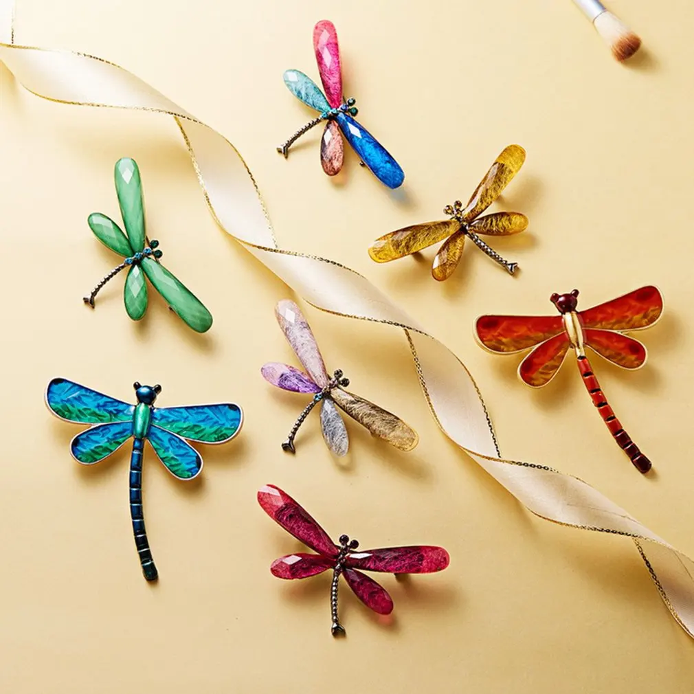 70x40mm акриловые Стрекоза со стразами платье клип изысканный винтовая булавка для