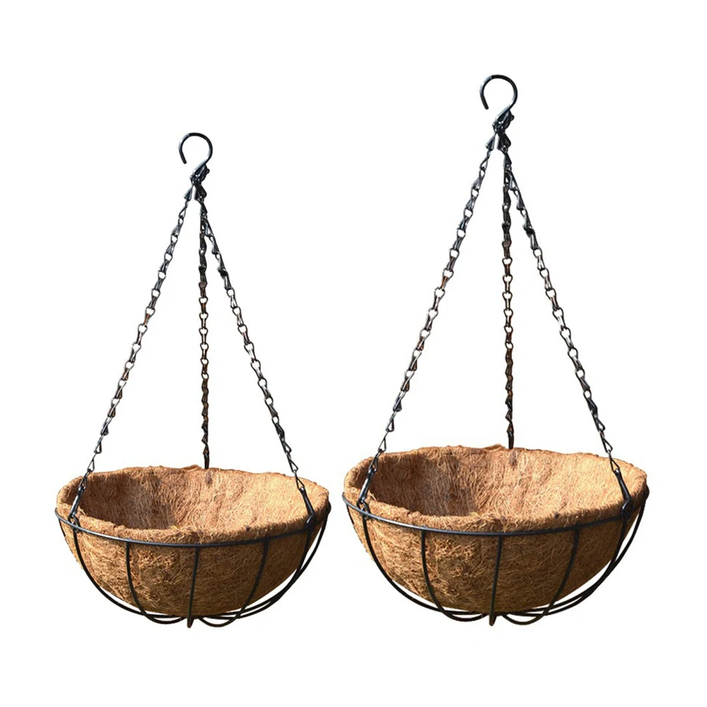 

Plants Pots Wire Basket Nordic Durable Coir Creative Garden Tool Home Decoraion Hanging Outdoor 2pcs 25cm/30cm Flower Baskets