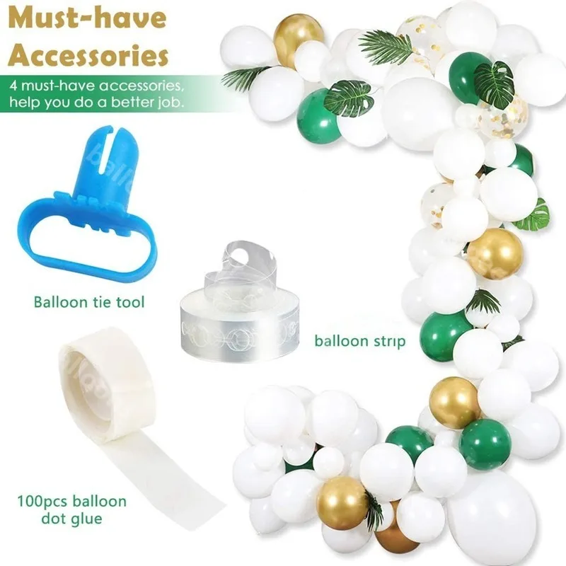 Латексная s гирлянда цепочка лесная тема темно-зеленая Белая Гирлянда