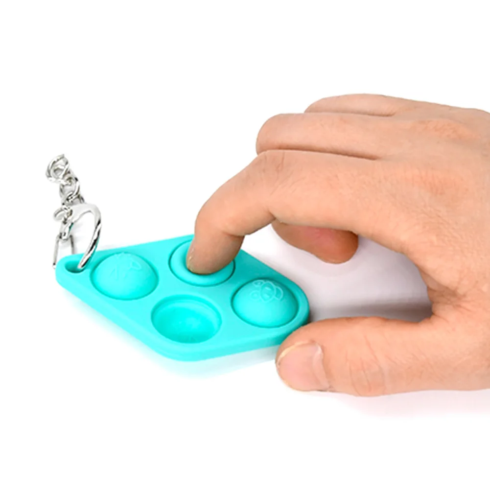 Juguete antiestr&eacute;s de silicona con hoyuelos simples, llavero de burbujas, juguete de descompresi&oacute;n-4