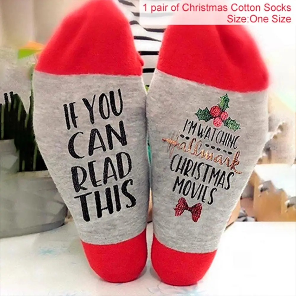 1 Pair Socks HUIRAN рождественские носки украшения Рождественские украшения для дома Navidad подарок на год Рождественские товары - Цвет: 1 Pair Socks