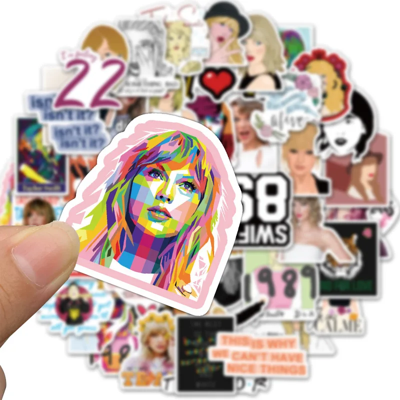 

10/30/50PCS cute cartoon pop singer peripheral avatar graffiti waterproof sticker luggage laptop decoration wholesale