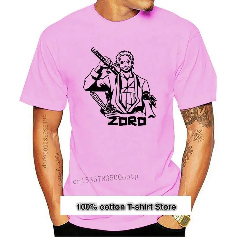 

Roronoa-Camiseta de la espada de Zoro para hombre, sombrero de paja, Pirata, One Piece, Top blanco y negro de Anime, (1)