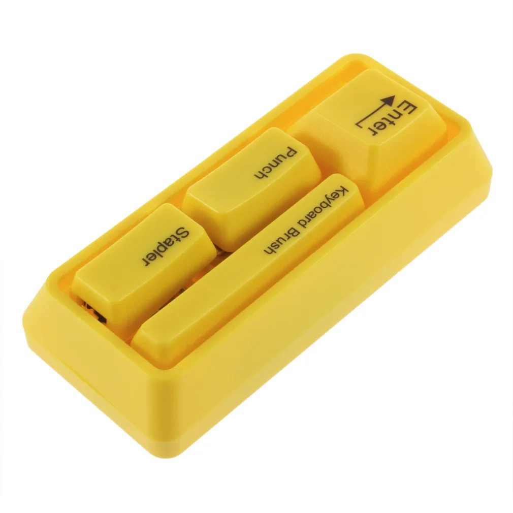 

Creative stationery kit Portable Stapler puncher set keyboard brush combo Office Stationery Mini Student Use Small