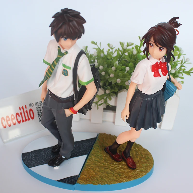 Японское аниме ваше имя Taki Tachibana Mitsuha Miyamizu ПВХ фигурка модель игрушки|model toy|japanese
