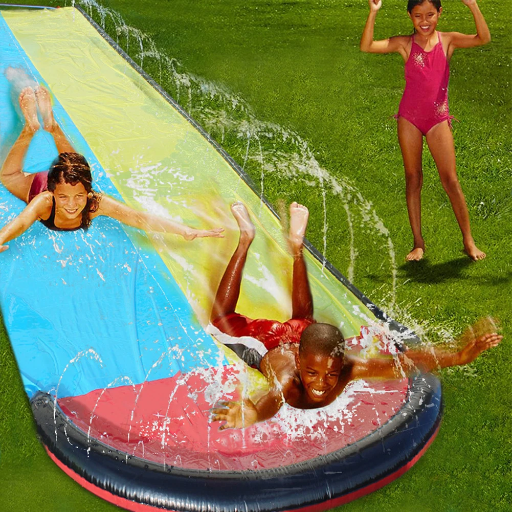 

Children Adult Funny Toys Inflatable NEW Giant Surf Double Water Slide Pools Kids Summer Lawn Backyard Garden Outdoor Water Toys