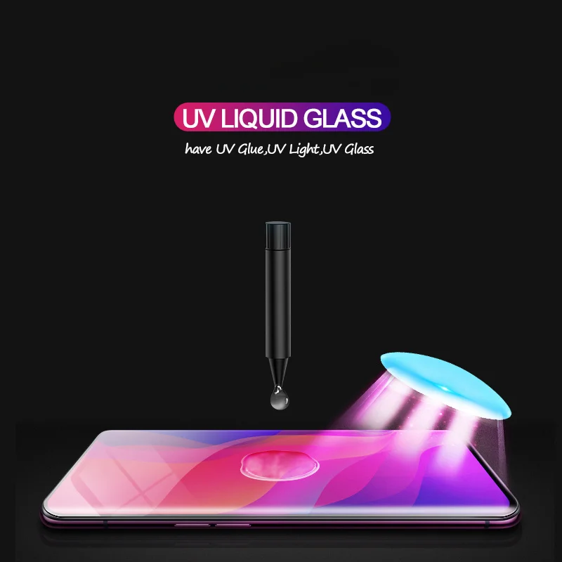 2 шт. полное покрытие Жидкий УФ клей Защита экрана для Samsung S21 + S9 Plus Note 20 9