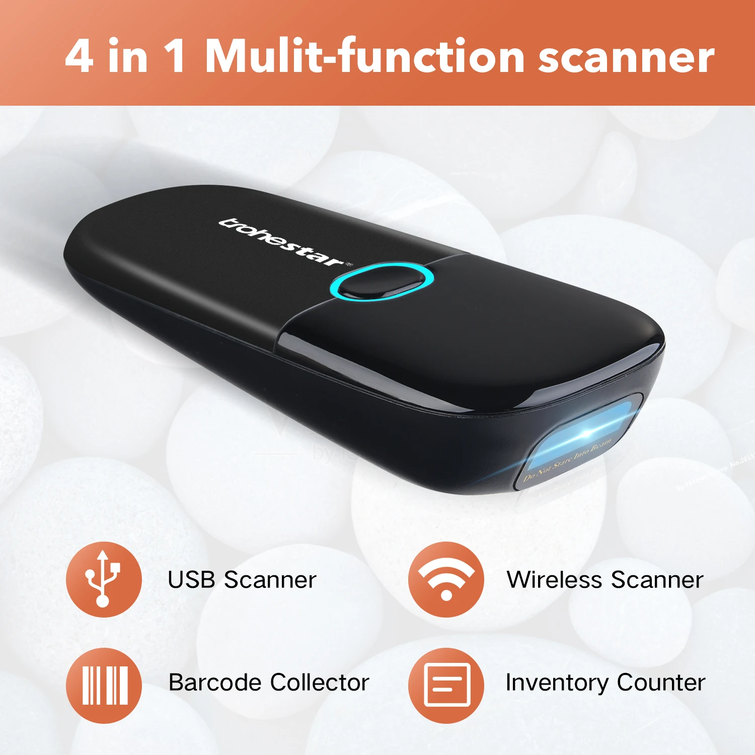 Мини сканер штрих кодов Trohestar 1D 2D считыватель 2 4 ГГц беспроводной Bluetooth