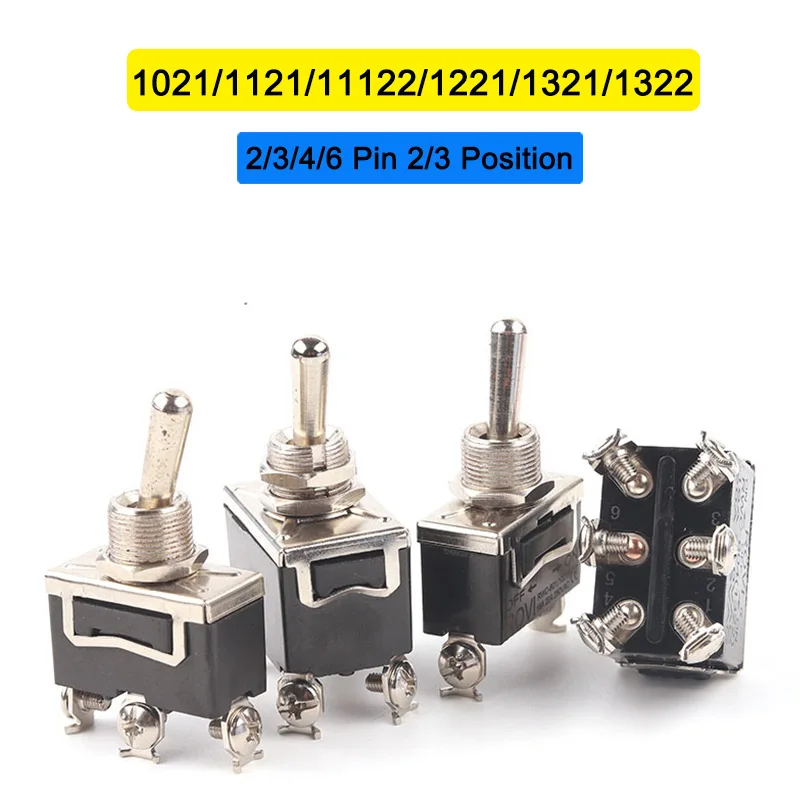 

1PCS 12mm 2/3/4/6Pin 2/3 Positions Toggle Switch AC 250V 15A ON-OFF ON-OFF-ON Copper/Silver Contact Switch High Quality