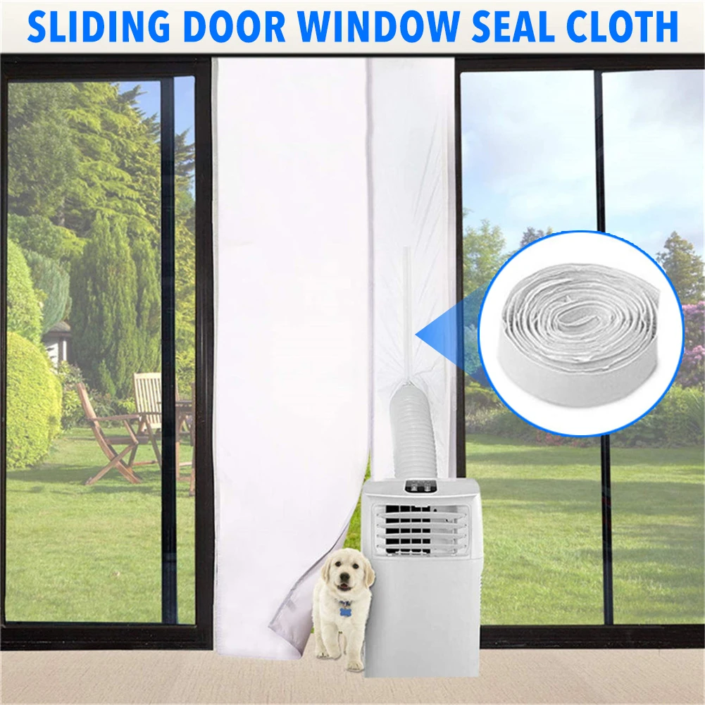 

Portable Door Mosquitera Window Seal Hot Air Stop Waterproof Air Exchange Guards with Zipper AC Window Kit Drop bearable