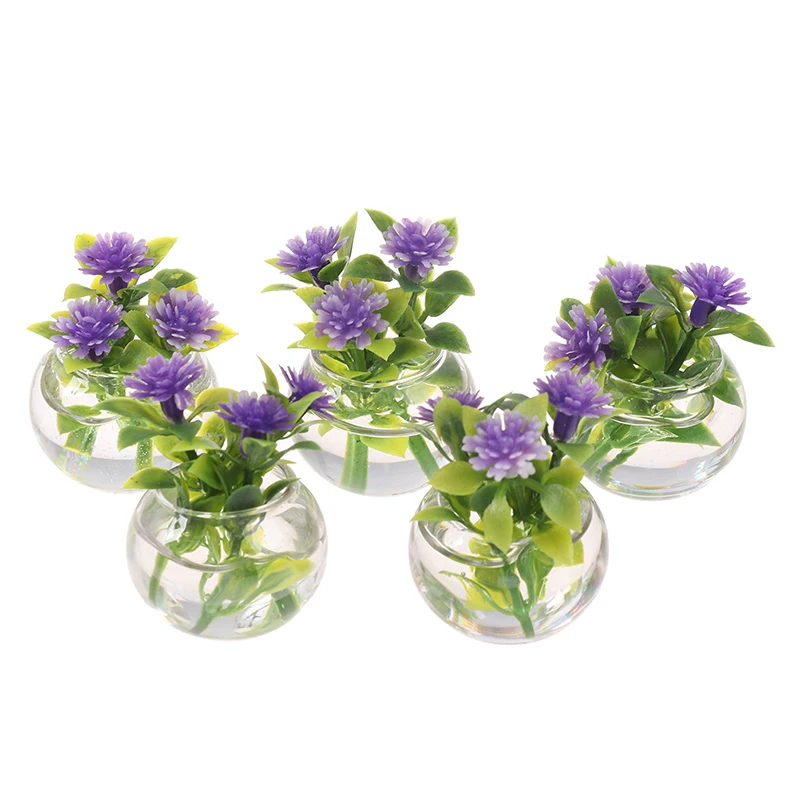 

1PC 1:12 Miniature Simulation Potted Plants Green Mini Tree Potted Green Plant In Pot Doll House Furniture Home Decor