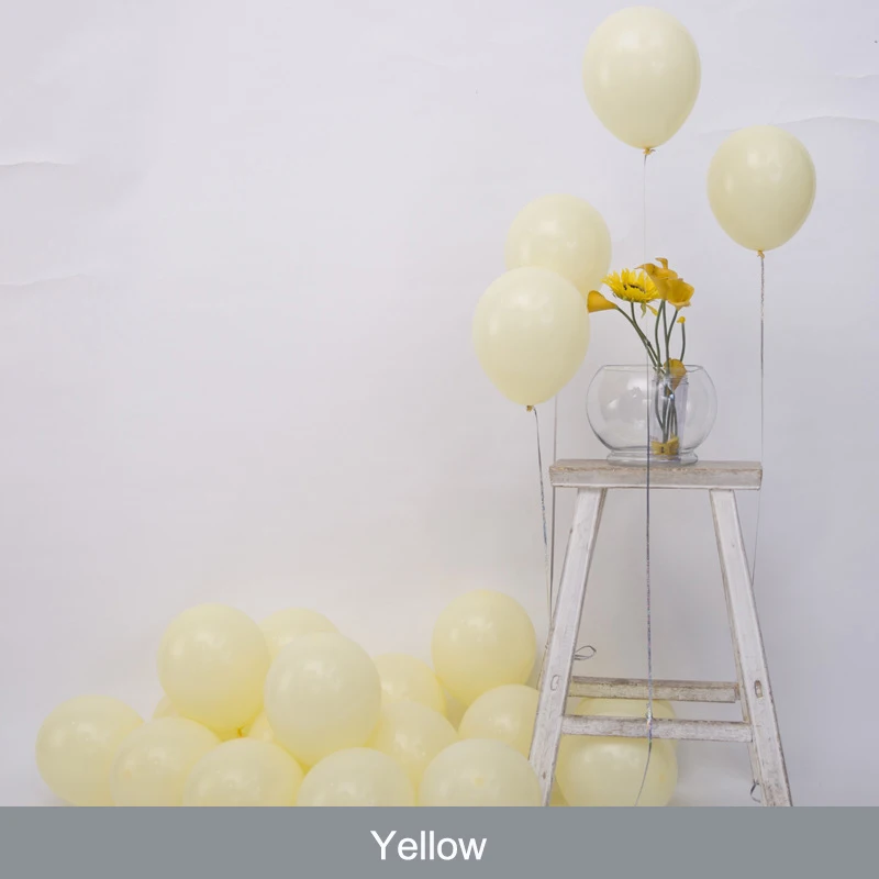 Yellow Macaroon 50~ 100 шт./пакет 10in латексных воздушных шаров с 33 Цвета надувные свадебные украшения воздушный шар с надписью "Happy Birthday" Вечерние материалы воздушных шаров - Цвет: Yellow Macaroon