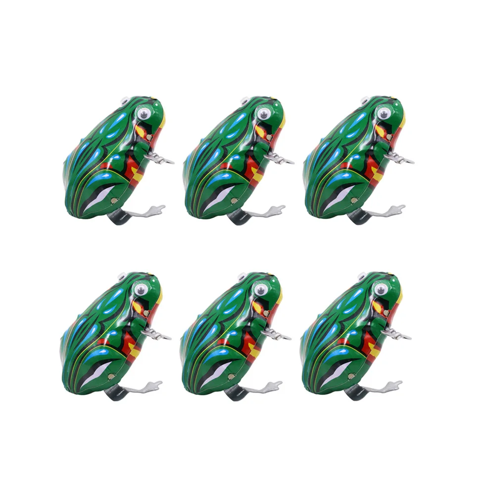 

6pcs Interesting Clockwork Toys Frogs Wind-up Toys Educational Toys (Green)
