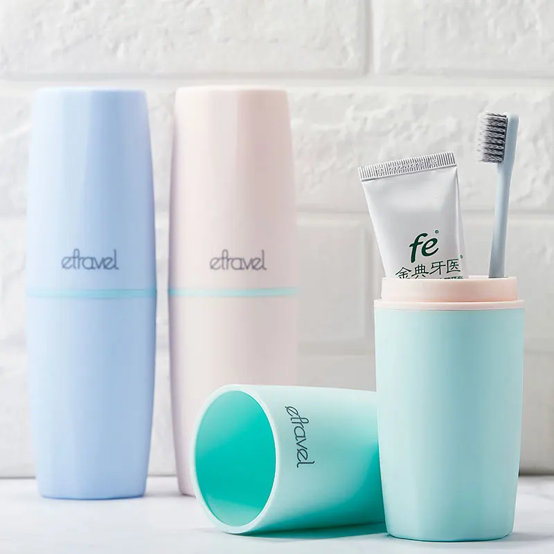 

Toothbrush Case Simple Travel Portable Wash Mug Cup Multi-functional Brushing Box Tooth Mouthwash Bathroom Set Household