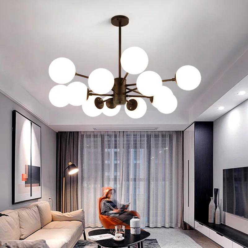 Светодиодный Nordic персонализированные Волшебные фасоли Стекло Люстра Творческий