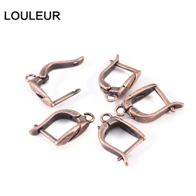 LOULEUR 10 шт. позолоченные серебряные пушки с черным покрытием u-образные крючки для ушей полые крючки Серьги для самодельных ювелирных изделий Аксессуары