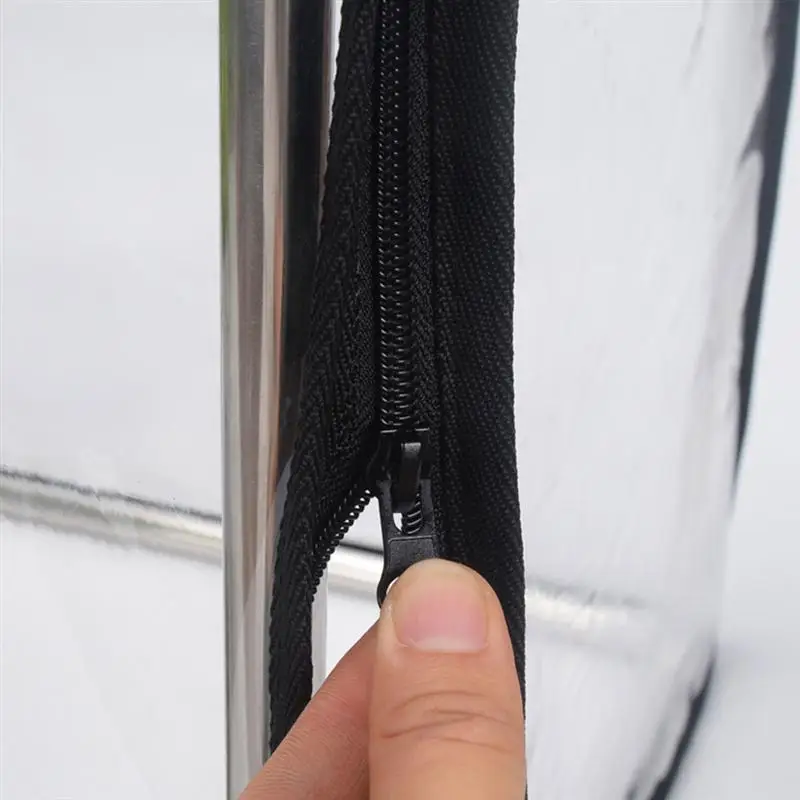 

Stainless Steel Frame House Garden Canopy Mini Plant Cold Shelter Greenhouse for Outdoor - Pitched Roof (Transparent)