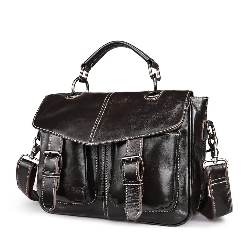 Женская сумка-мессенджер Байкерская сумка из натуральной кожи женская на плечо