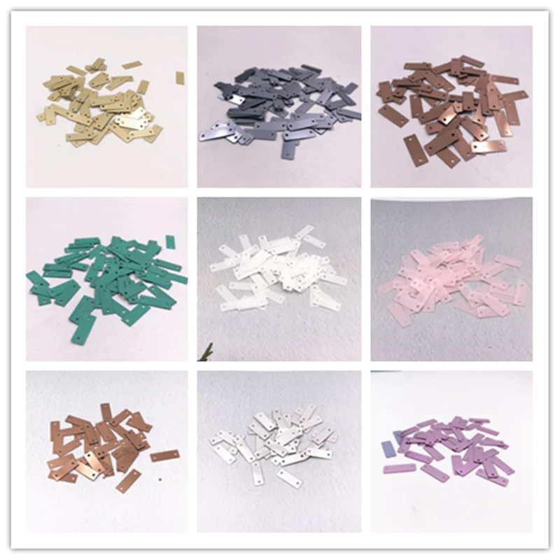 

100pcs 5*14mm Matt Rectangular Strip Bar 2 Hole PET Flat Paillettes Sewing Material,Wedding Craft,Women DIY Garment Accessory