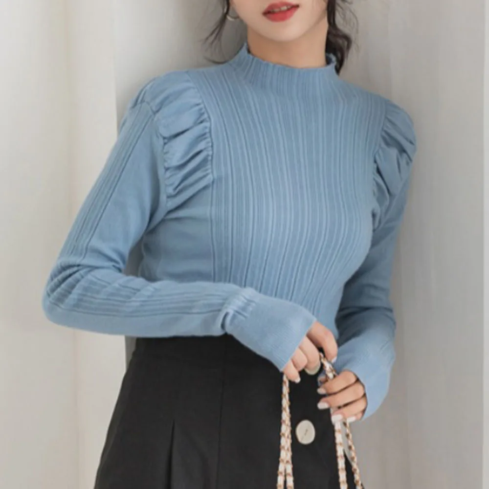 Свитер женский осенне-зимний облегающий свитер с высоким воротником Женская