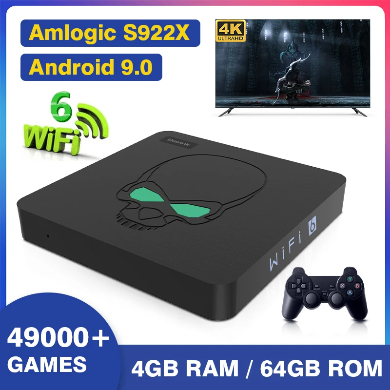 Ретро игровые консоли Beelink Super X King для SS/PS1/PSP/DC/N64/MAME 49000 + игры S922X Wi Fi 6 Android TV 9