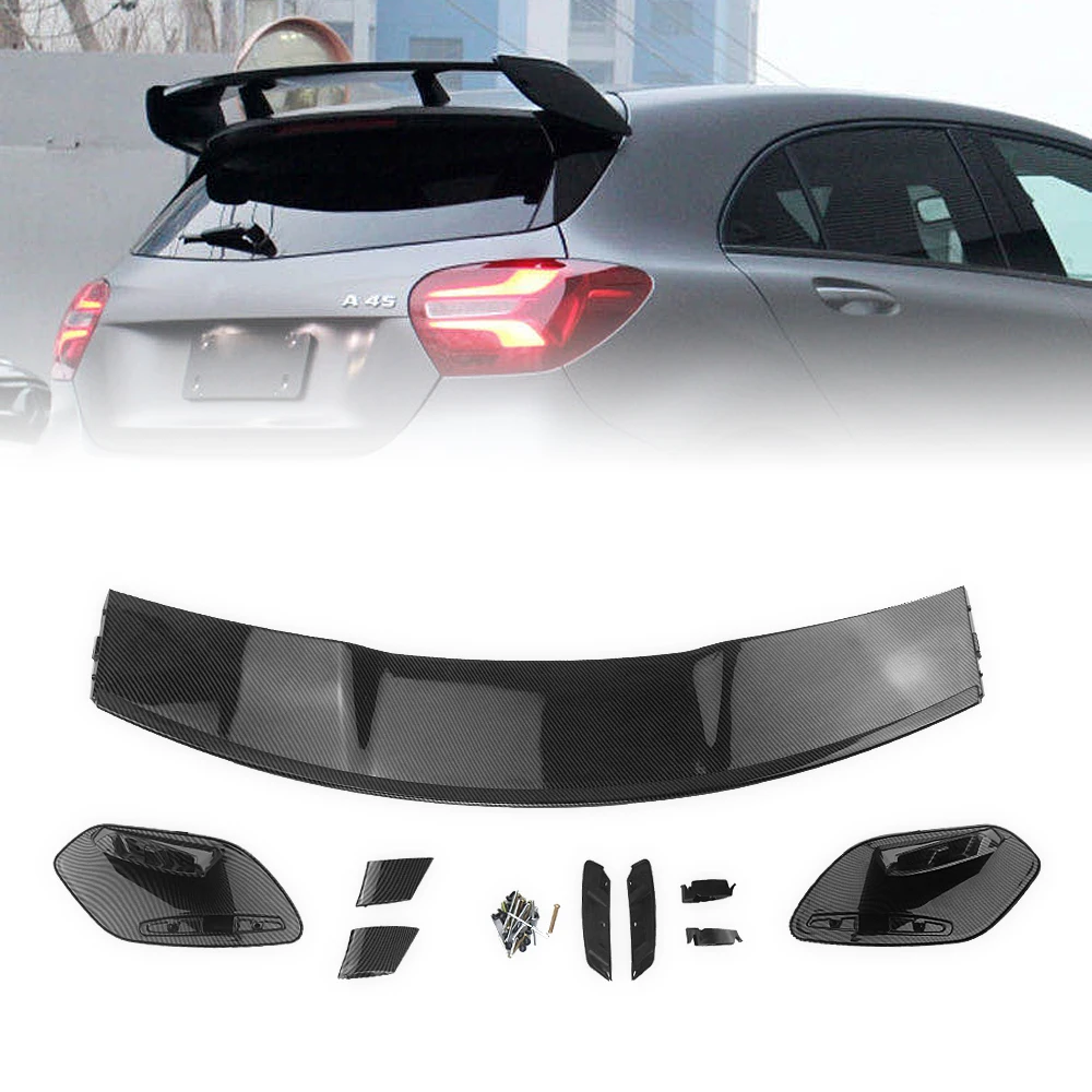 

Rear Spoiler Wing For Mercedes Benz W176 A Class A180 A200 A260 AMG 2012-2018 Carbon Fiber Look Tail Gate Trunk Window Trim Lip