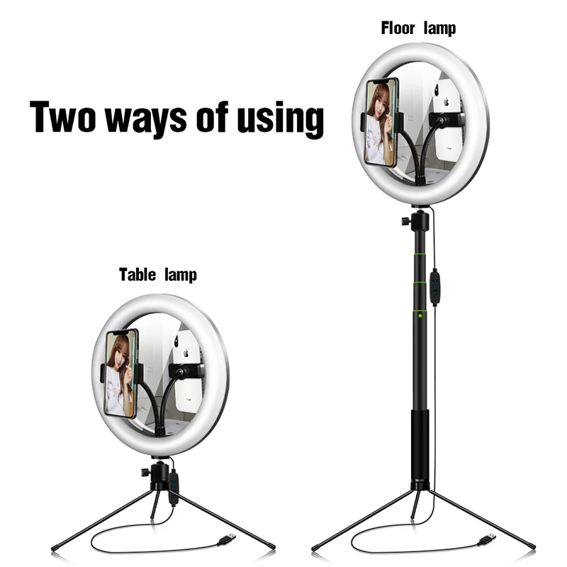 26 см кольцевой светильник с штативом подставка держатель для телефона Комплект