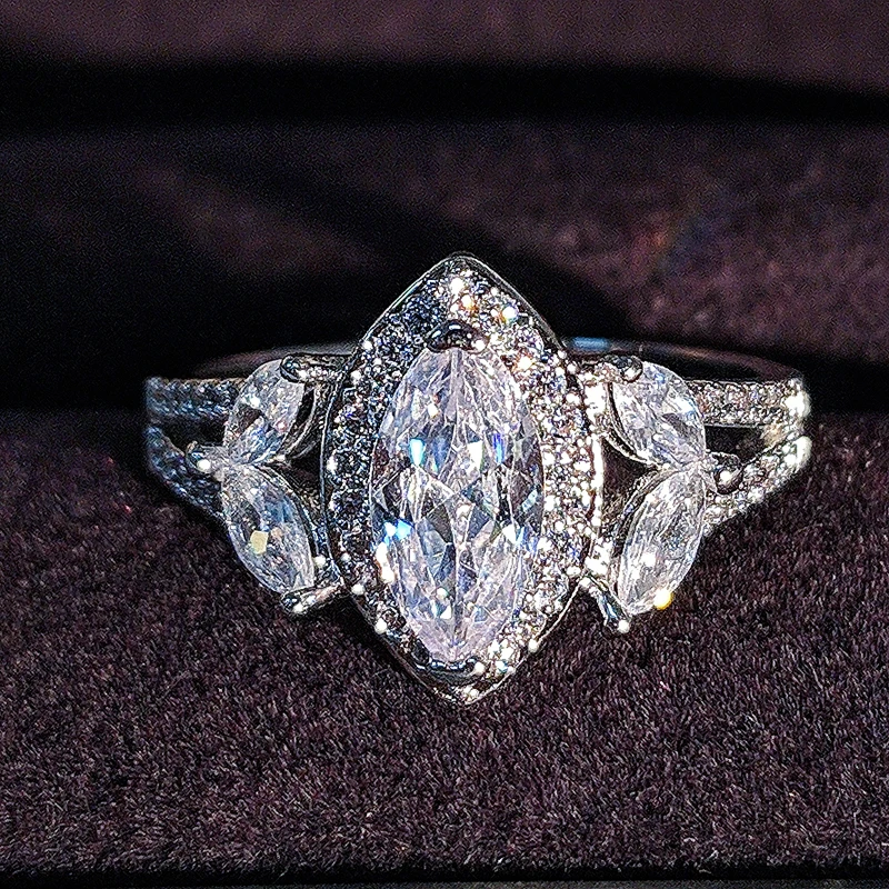 2021 Новое поступление модные 925 Серебряное украшение овальное обручальные кольца