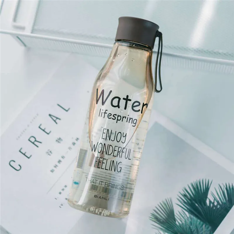 520 мл портативная Спортивная бутылка для воды Прозрачный английский узор