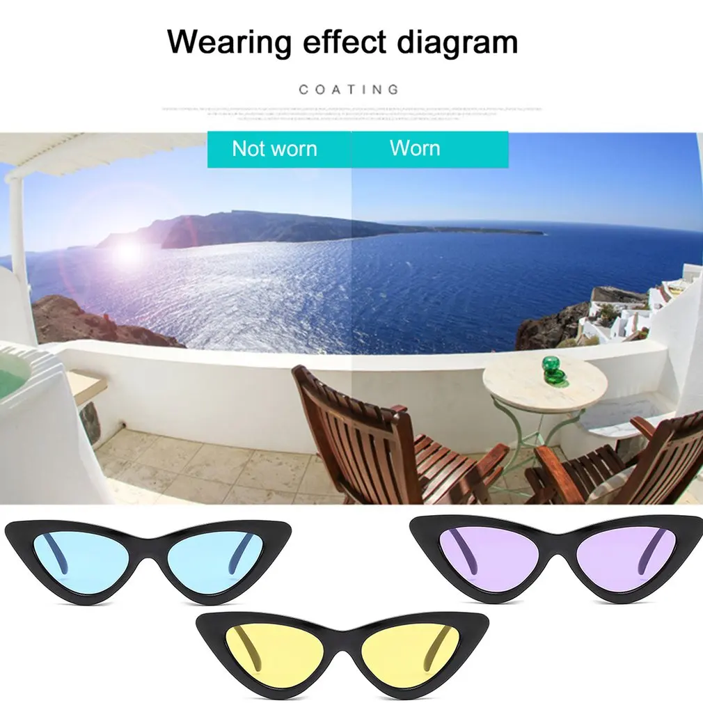 

Brand Designer Cat Eye Sunglasses Women Cute Sexy Triangle Sun Glasses For Women Small Frame Cateye Oculos Vintage Black