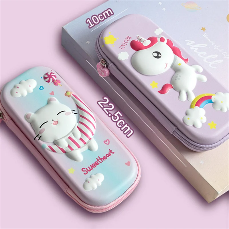 Korean Version Pencil Case Kawaii Animal Pattern Waterproof Material Student Stationery Storage Box Large Capacity Pouch | Канцтовары
