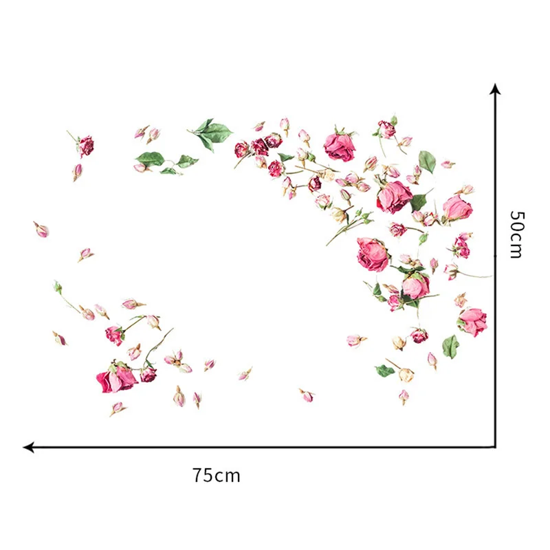 Красивые летающие розы настенные Стикеры художественные наклейки для спальни