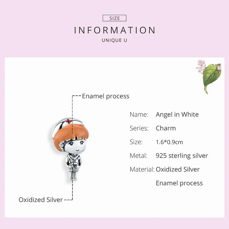 Женский кулон из серебра 100% пробы с белым ангелом | Украшения и аксессуары