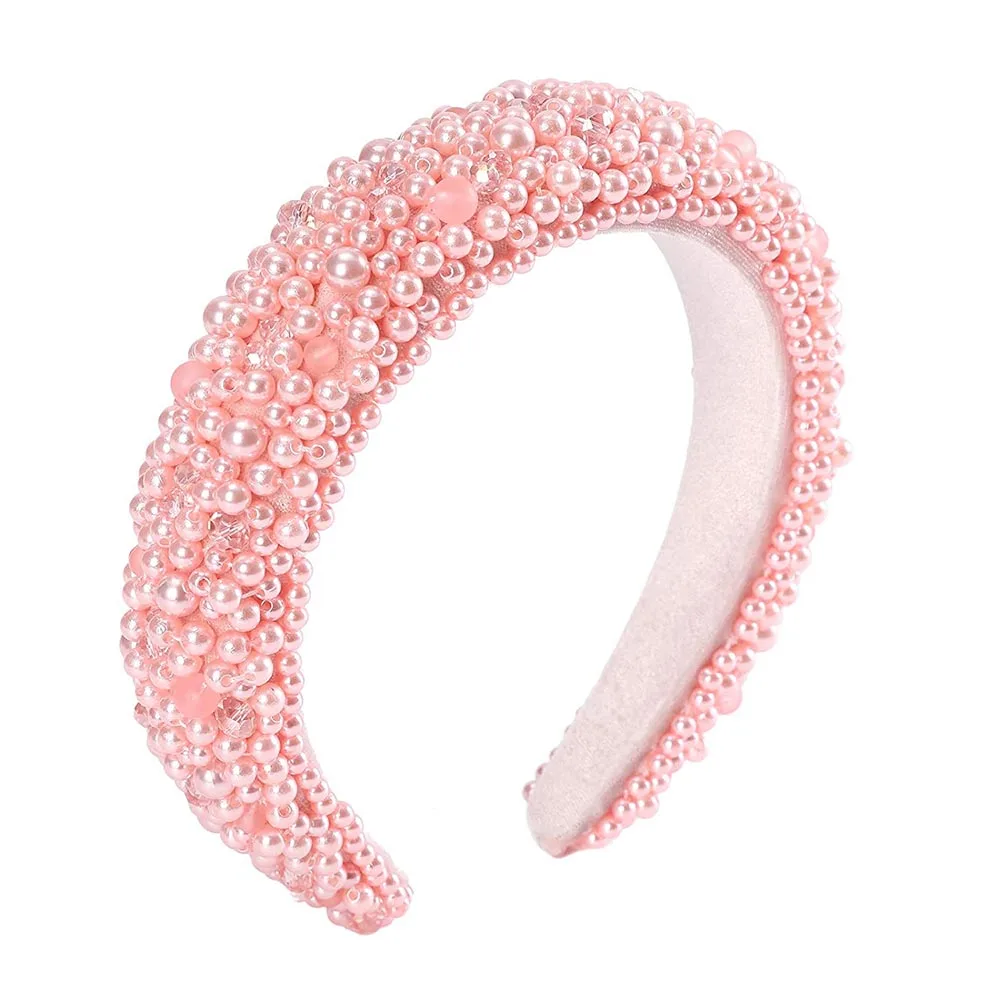 Обруч для волос женский с кристаллами стразы в стиле барокко цветной обруч